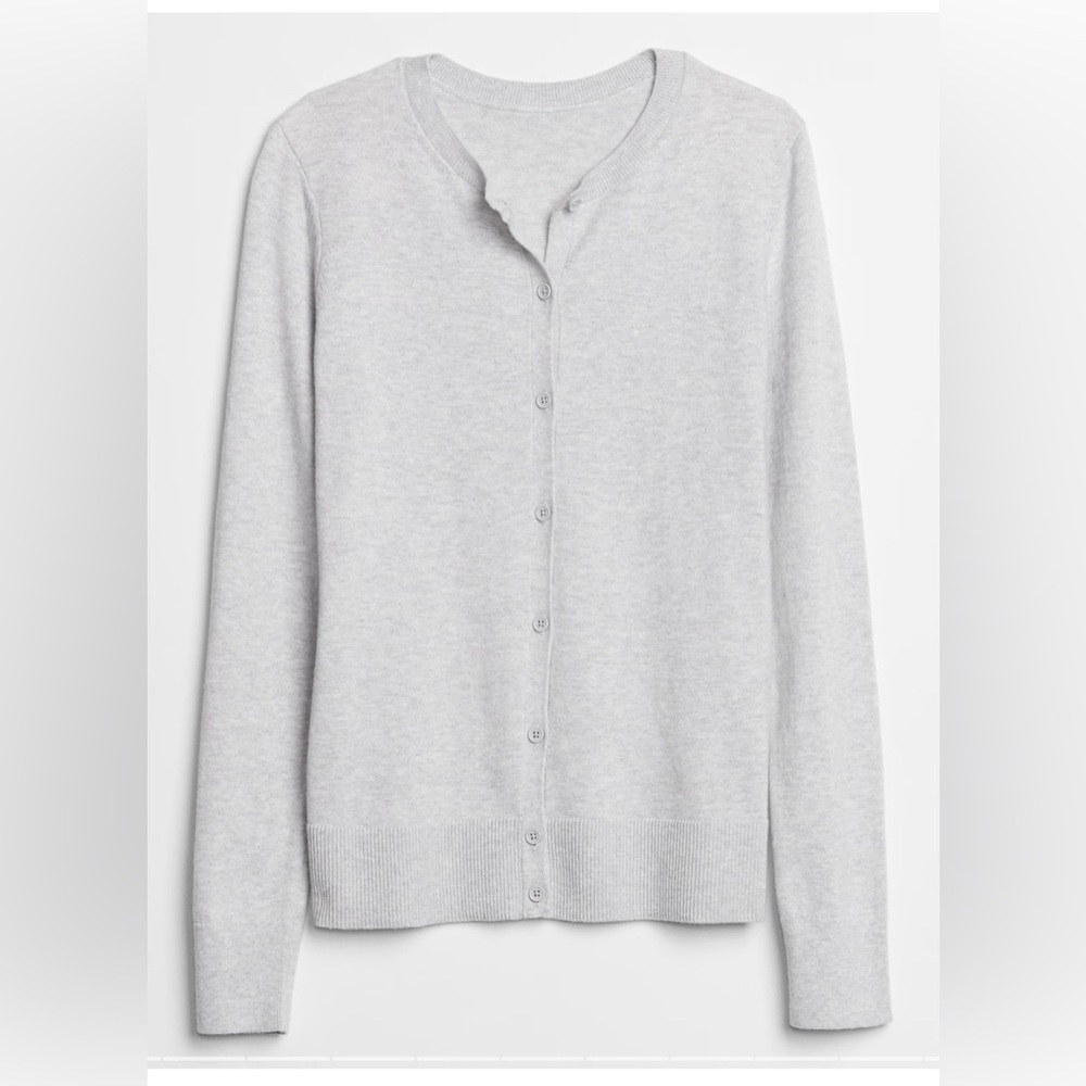 New with Tag - GAP Factory Crewneck Cardigan - grey - XL - 100% cotton